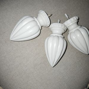 Set of three White Decorative Finials